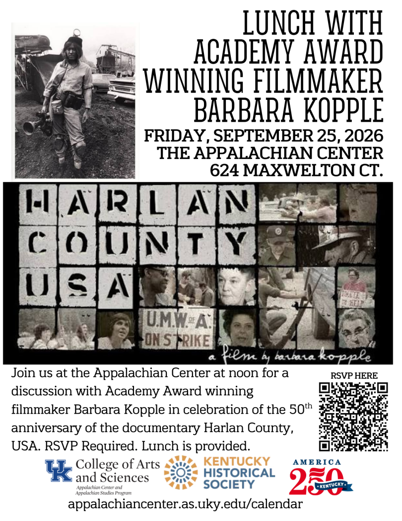 Join us for a special lunch event with Academy Award winning filmmaker Barbara Kopple. Registration is required and space is limited.